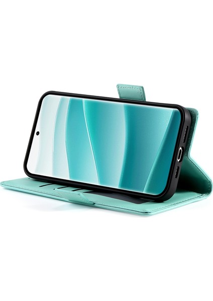 Df-010 Xiaomi Redmi Note 14 Pro 5G Pu Deri Cüzdan Telefon Kılıfı-Nane Yeşili (Yurt Dışından)