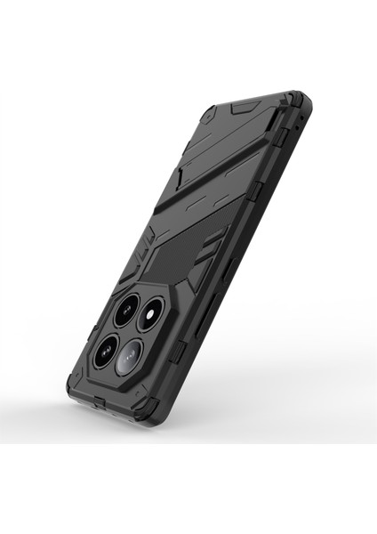 Xiaomi Redmi Note 14 Pro 5G Kılıf Pc+Tpu Standlı Darbeye Dayanıklı Telefon Kapağı-Siyah (Yurt Dışından) modelleri