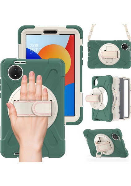 Xiaomi Redmi Pad Se 4G 8.7 Inç Tpu Pc Silikon Tablet Kılıfı Omuz Askısı-Zümrüt Yeşili Için (Yurt Dışından) fiyatları