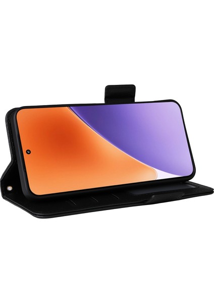 Xiaomi 15 Kılıf Litchi Doku Pu Deri Cüzdan Kapaklı Telefon Kapağı-Siyah (Yurt Dışından) indirimleri
