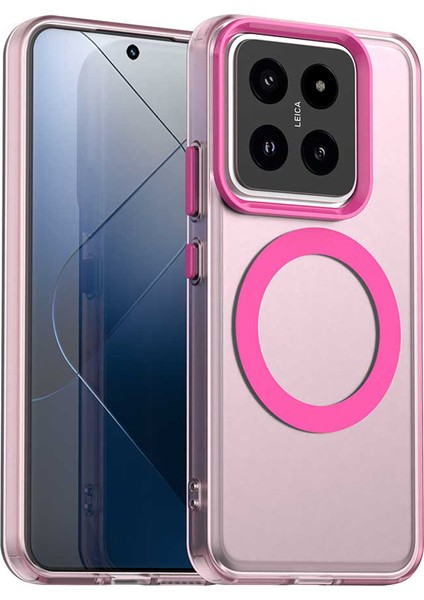 Xiaomi 14 Pro Kılıf Için Magsafe Pc+Tpu+Pet Anti-Drop Telefon Kapağı İle Uyumlu-Kırmızı (Yurt Dışından)