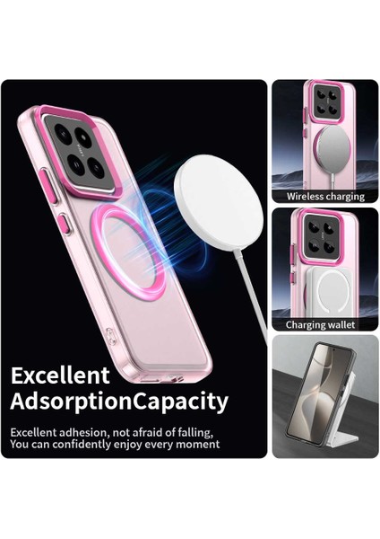 Xiaomi 14 Pro Kılıf Için Magsafe Pc+Tpu+Pet Anti-Drop Telefon Kapağı İle Uyumlu-Kırmızı (Yurt Dışından) modelleri