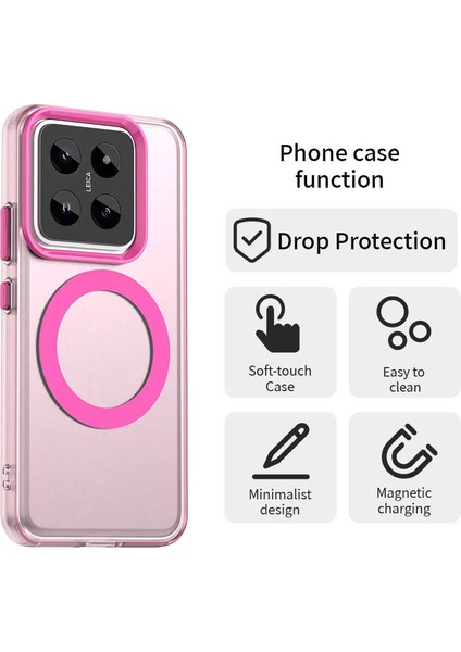 Xiaomi 14 Pro Kılıf Için Magsafe Pc+Tpu+Pet Anti-Drop Telefon Kapağı İle Uyumlu-Kırmızı (Yurt Dışından) fırsatları