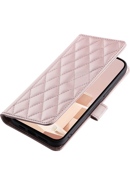 Xiaomi 14T Cüzdan Kılıfı Için Eşkenar Dörtgen Izgara Pu Deri Telefon Kapağı-Gül Altın (Yurt Dışından) fırsatları