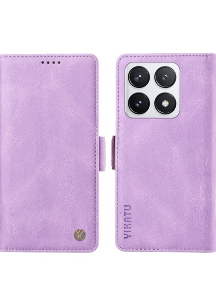 Xiaomi 14T Pro Kılıf Için Pu Deri Cüzdan Telefon Kapağı Cilt Dokunmatik Duygu-Mor (Yurt Dışından)