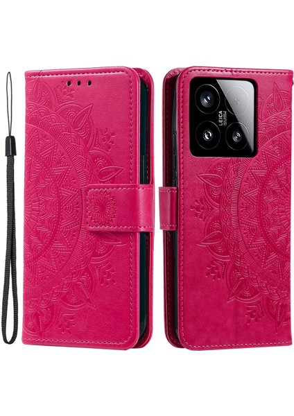 Xiaomi 15 Kılıf Baskılı Totem Pu Deri Cüzdan Telefon Kapağı-Gül Için (Yurt Dışından)