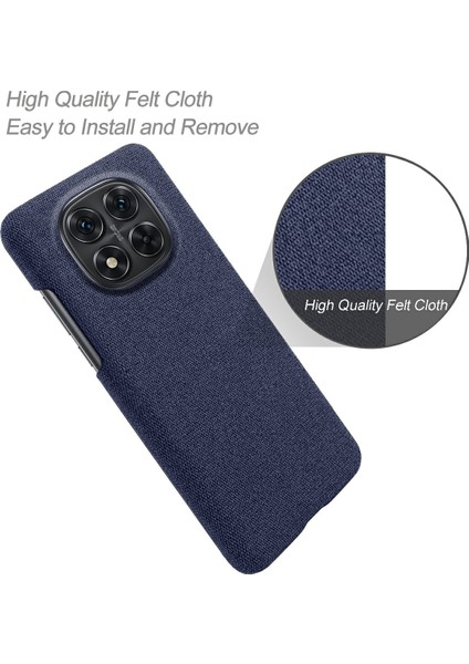 Xiaomi Redmi Için Not 14 Pro 5G Telefon Kılıfı Kumaş Dokusu Çizilmez Koruyucu Pc Arka Kapak-Mavi (Yurt Dışından)