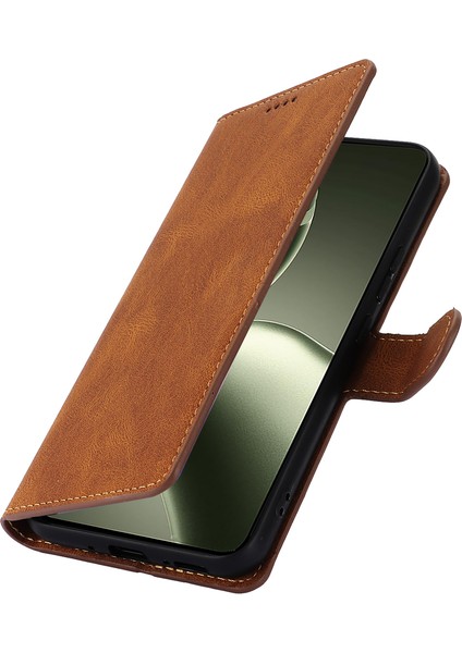 Xiaomi 14T Kılıf Cüzdan Görünümlü Pu Deri Telefon Kılıfı-Kahverengi (Yurt Dışından) fırsatları