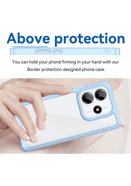 Xiaomi Redmi Note 14 5G Kılıf Tpu + Akrilik Koruyucu Şeffaf Telefon Kapağı-Mavi (Yurt Dışından) modelleri