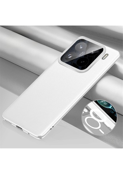 Xiaomi 15 Pro Için Magsafe Pu Deri+Tpu+Pc Arka Kapakla Uyumlu Kılıf (2. Nesil)-Beyaz (Yurt Dışından)