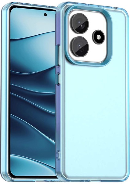 Xiaomi Redmi Note 14 5G-14 4G Kılıf Pc+Tpu+Pet Mat Düşmeyi Önleyici Telefon Arka Kapak-Mavi (Yurt Dışından)