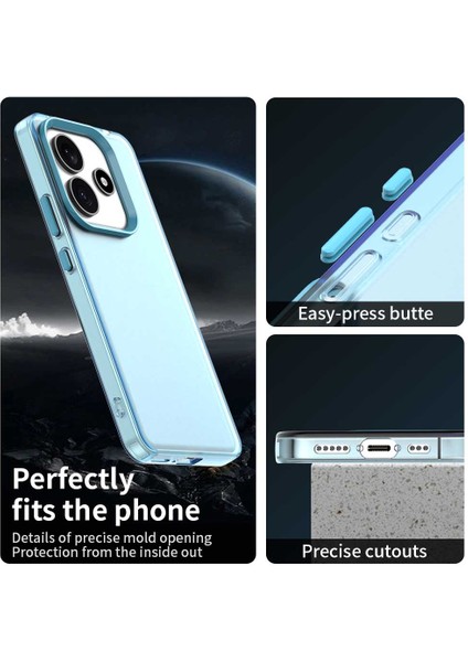 Xiaomi Redmi Note 14 5G-14 4G Kılıf Pc+Tpu+Pet Mat Düşmeyi Önleyici Telefon Arka Kapak-Mavi (Yurt Dışından) modelleri