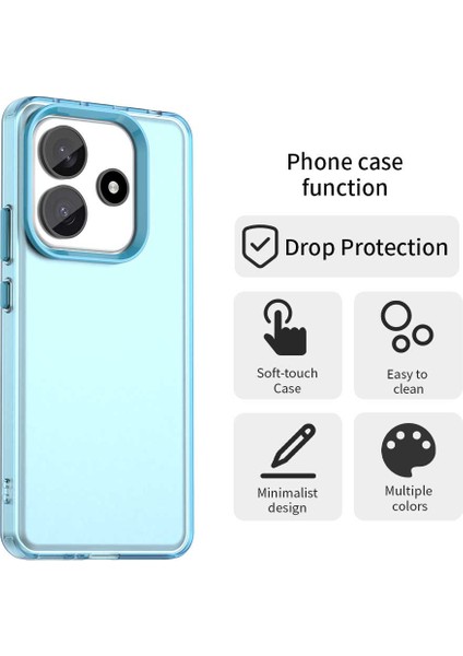 Xiaomi Redmi Note 14 5G-14 4G Kılıf Pc+Tpu+Pet Mat Düşmeyi Önleyici Telefon Arka Kapak-Mavi (Yurt Dışından) fırsatları