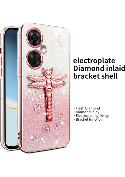 Xiaomi Redmi 13C 5G-13R 5G-Poco M6 5G Dragonfly Tpu Çiçekler Glitter Telefon Kapağı-Pembe (Yurt Dışından) fiyatları