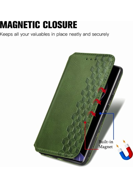 Xiaomi Redmi Note 14 Pro 5G Kılıf Pu Deri Cüzdan Telefon Kapağı-Yeşil (Yurt Dışından) fırsatları