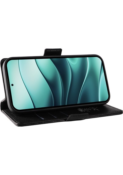 Xiaomi Redmi Note 14 Pro 5G-14 Pro+ 5G Kılıf Yan Toka Pu Deri Telefon Kapağı Litchi Doku-Lacivert (Yurt Dışından)