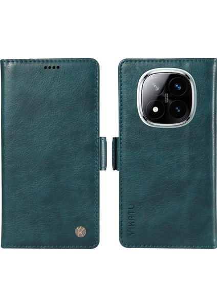 Xiaomi Redmi Note 14 Pro 5G-14 Pro+ 5G Kılıf Yan Toka Pu Deri Telefon Kapağı Litchi Doku-Mavi Için (Yurt Dışından)