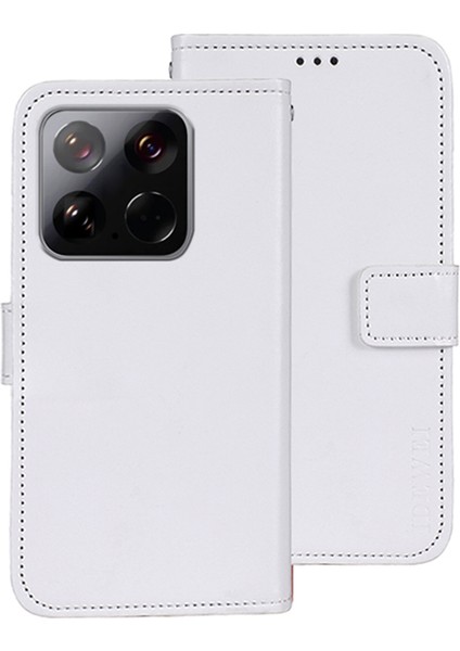 Xiaomi 15 Crazy Horse Dokulu Deri Telefon Kılıfı-Beyaz (Yurt Dışından)