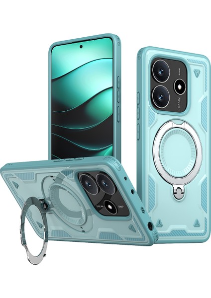 Xiaomi Redmi Note 14 5G Kılıf Magsafe Askeri Koruma Pc+Tpu Telefon Kapağı İle Uyumlu-Bebek Mavisi (Yurt Dışından)