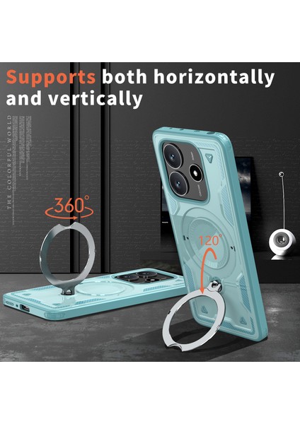Xiaomi Redmi Note 14 5G Kılıf Magsafe Askeri Koruma Pc+Tpu Telefon Kapağı İle Uyumlu-Bebek Mavisi (Yurt Dışından)