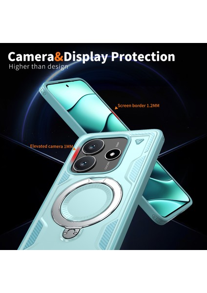 Xiaomi Redmi Note 14 5G Kılıf Magsafe Askeri Koruma Pc+Tpu Telefon Kapağı İle Uyumlu-Bebek Mavisi (Yurt Dışından)