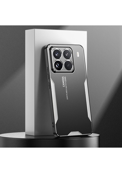 Xiaomi 15 Pro Telefon Kılıfı Için Alüminyum Alaşımlı Tpu Pc Arka Kapak-Gümüş (Yurt Dışından)