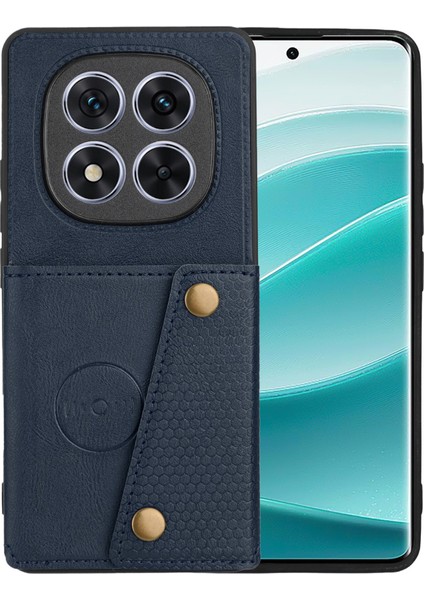 Xiaomi Redmi Note 14 Pro 5G Kılıf Kart Yuvaları Deri + Tpu Telefon Kapağı-Mavi Için (Yurt Dışından)