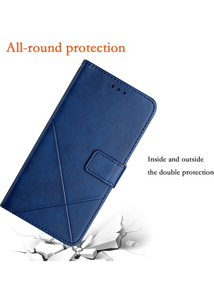 Xiaomi Redmi Note 14 Pro 5G-14 Pro+ 5G Çizgi Desenli Cüzdan Telefon Kılıfı-Mavi (Yurt Dışından) indirimleri