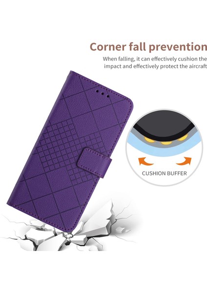 Xiaomi 15 Pro Için Baskı Pu Deri Flip Folyo Kapak-Koyu Mor (Yurt Dışından)