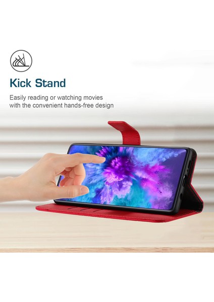 Xiaomi 15 Pro Baskı Pu Deri Flip Folyo Kapak-Kırmızı (Yurt Dışından)