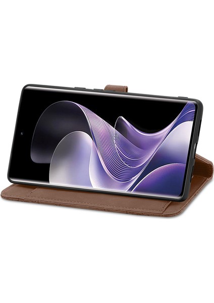 Xiaomi Redmi Note 14 Pro+ 5G Kılıf Fermuar Cüzdan Pu Deri Çiçek Baskı Telefon Kapağı-Kahverengi Için (Yurt Dışından) modelleri