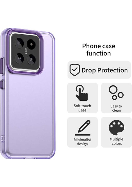 Xiaomi 14 Kılıf Pc+Tpu+Pet Mat Düşme Önleyici Telefon Arka Kapak-Mor Için (Yurt Dışından) fırsatları