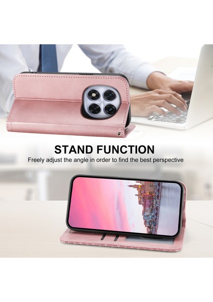 Xiaomi Redmi Note 14 Pro 5G Kılıf Buzağı Dokulu Pu Deri Telefon Kılıfı, Cüzdan-Gül Altın (Yurt Dışından) modelleri