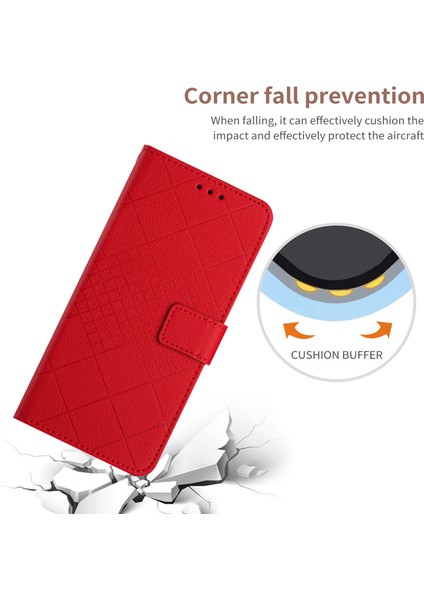 Xiaomi 15 Pro Baskı Pu Deri Flip Folyo Kapak-Kırmızı (Yurt Dışından)