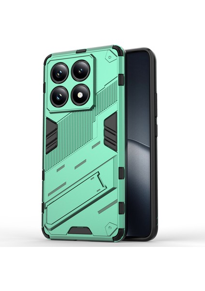 Xiaomi 14T Pro Kılıf Pc+Tpu Standlı Darbeye Dayanıklı Telefon Kılıfı-Yeşil (Yurt Dışından)