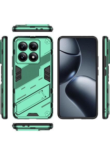 Xiaomi 14T Pro Kılıf Pc+Tpu Standlı Darbeye Dayanıklı Telefon Kılıfı-Yeşil (Yurt Dışından) fırsatları
