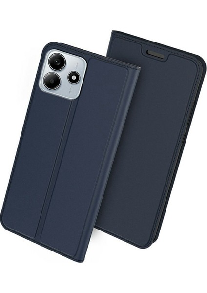 Xiaomi Redmi Note 14 5G Kılıf Pu Deri Telefon Kapağı, Kart Tutucu Manyetik Kapatma-Mavi (Yurt Dışından)