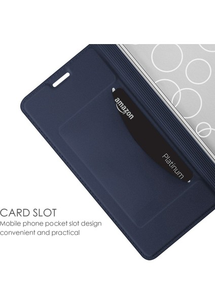 Xiaomi Redmi Note 14 5G Kılıf Pu Deri Telefon Kapağı, Kart Tutucu Manyetik Kapatma-Mavi (Yurt Dışından)