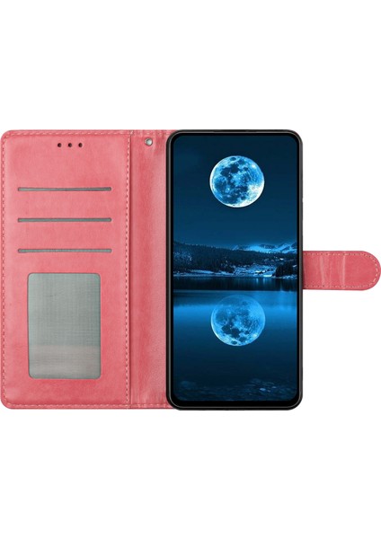 Xiaomi Redmi Note 14 Pro+ 5G Cüzdan Telefon Kılıfı, Kullanışlı Askı-Pembe (Yurt Dışından)