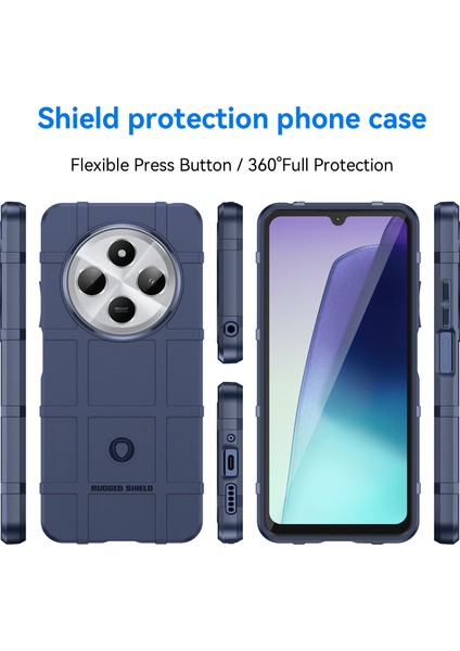 Xiaomi Poco C75 4G-Redmi 14R 5G-14C 4G Kılıf Izgara Tasarımı Yumuşak Tpu Çizilmeye Dayanıklı Telefon Kapağı-Mavi (Yurt Dışından)