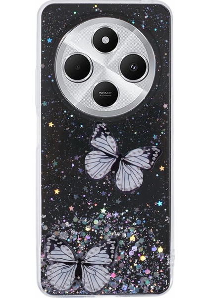 Xiaomi Poco C75 4G-Redmi 14R 5G-Redmi 14C 4G Kılıf Epoksi Pvc Tpu Estetik Telefon Kapağı-Siyah (Yurt Dışından)