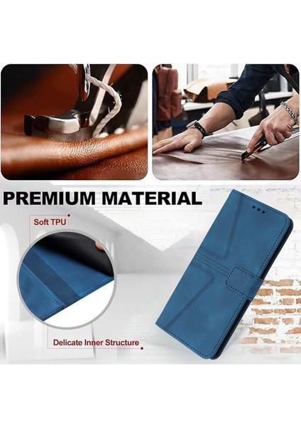 Xiaomi Redmi Note 14 Pro 5G-14 Pro+ 5G Kılıf Üçgen Baskılı Çizilmez Telefon Cüzdan Kapağı-Mavi (Yurt Dışından) fırsatları