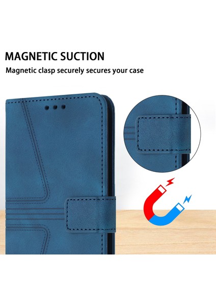 Xiaomi Redmi Note 14 Pro 5G-14 Pro+ 5G Kılıf Üçgen Baskılı Çizilmez Telefon Cüzdan Kapağı-Mavi (Yurt Dışından) indirimleri