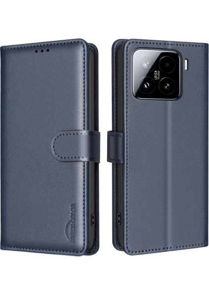 Xiaomi 15 Pro Cüzdan Rfıd Engelleme Telefon Kapağı-Mavi Için (Yurt Dışından)