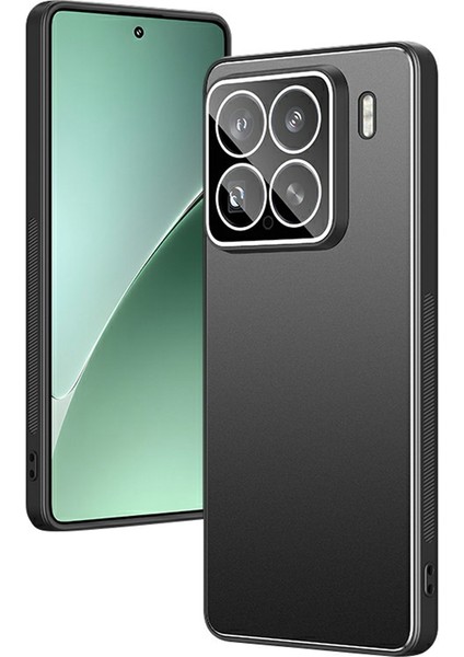 Xiaomi 15 Pro Kılıf Pc+Tpu Lens Filmli Mat Arka Telefon Kapağı-Siyah (Yurt Dışından)