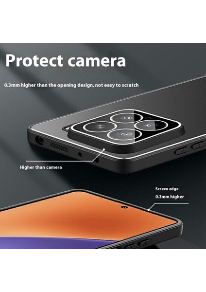 Xiaomi 15 Pro Kılıf Pc+Tpu Lens Filmli Mat Arka Telefon Kapağı-Siyah (Yurt Dışından)