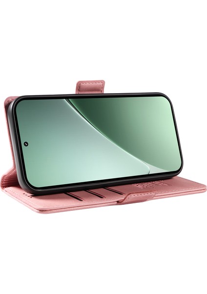 Xiaomi 15 Pro Kılıf Için Pu Deri Cüzdan Telefon Kapağı Cilt Dokunmatik Duygu-Pembe (Yurt Dışından)