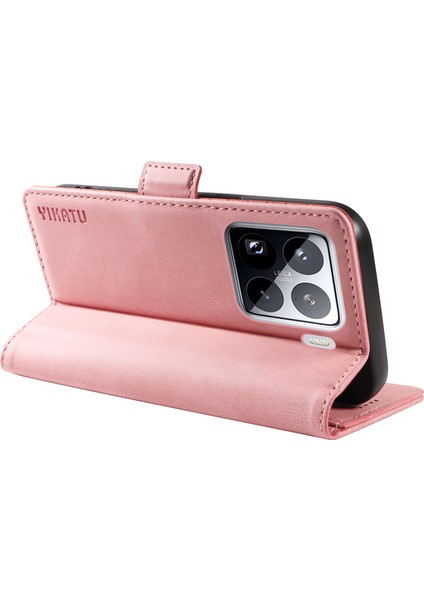 Xiaomi 15 Pro Kılıf Için Pu Deri Cüzdan Telefon Kapağı Cilt Dokunmatik Duygu-Pembe (Yurt Dışından)