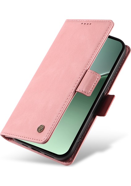 Xiaomi 15 Pro Kılıf Için Pu Deri Cüzdan Telefon Kapağı Cilt Dokunmatik Duygu-Pembe (Yurt Dışından)