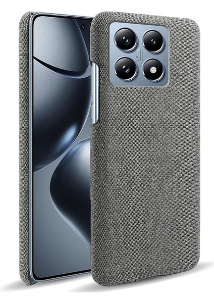 Xiaomi 14T Pro Için Kılıf Kumaş Dokusu Çizilmez Koruyucu Pc Telefon Kapağı-Gri (Yurt Dışından)